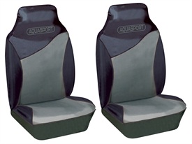 Aquasport – Grey/Black Hi-Back Front Pair Car Seat Covers – 42603