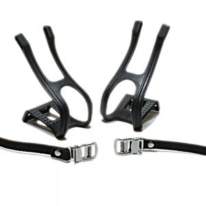 Resin Double Toe Clips Black (Pair)