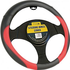 PREMIUM BLACK & RED steering wheel cover